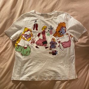 ZARA - velvet detailed graphic tee